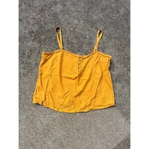 Sonoma Blouse Women Size XXL Mustard Front Button Sleeveless Tank Top‎ Side Zip